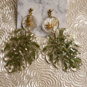 Botanical Monstera Leaf Earrings